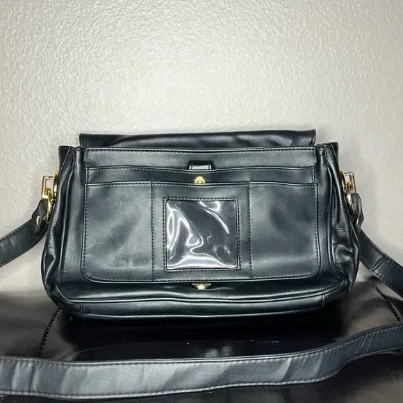 Giani Bernini Bag Leather Almost New Gold Pockets Shoulder Bag Big Purse - (EUC) - Picture 5 of 12